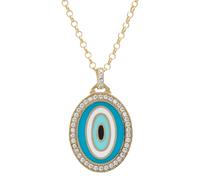 Latelita Women's Lucky Evil Eye Turquoise Enamel Necklace Gold in Blue Latelita Blue One Size