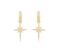 Latelita Women's North Star Burst Small Drop Earrings Gold in White Latelita White One Size