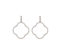 Latelita Women's Open Clover Large Drop Earrings White Cz Silver Latelita White One Size