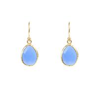 Latelita Women's Petite Drop Earrings Dark Blue Chalcedony Gold Latelita Blue One Size