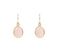 Latelita Women's Petite Drop Earrings Rose Quartz Gold in Pink Latelita Pink One Size