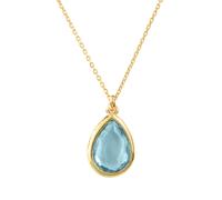 Latelita Women's Pisa Mini Teardrop Necklace Gold Blue Topaz Latelita Blue One Size