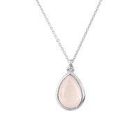 Latelita Women's Pisa Mini Teardrop Necklace Silver Rose Quartz in Pink Latelita Pink One Size