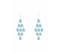 Latelita Women's Silver Blue Topaz Hydro Gemstone Cascade Earrings - Bohemian Style