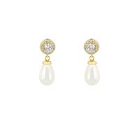 Latelita Women's Timeless Pearl Teardrop Earrings Gold in White Latelita White One Size