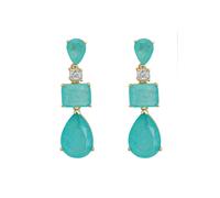 Latelita Women's Valentina Drop Earrings Gold Paraiba Tourmaline in Blue Latelita Blue One Size
