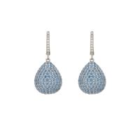 Latelita Women's Valerie Pear Drop Gemstone Earrings Silver Ice Blue Latelita Silver One Size