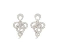 Latelita Women's Viper Snake Drop Earrings Silver White Latelita White One Size