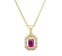 Latelita Women's Whistledown Gemstone Pendant Necklace Ruby Gold in Red Latelita Red One Size
