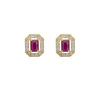 Latelita Women's Whistledown Gemstone Stud Earrings Ruby Gold in Red Latelita Red One Size