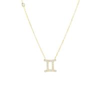 Latelita Women's Zodiac Star Sign Pendant Necklace Gold Gemini in White Latelita White One Size