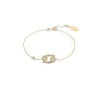 LATELITA Zodiac Horoscope Star Sign Bracelet for Women, 925 Sterling Silver, Adjustable 14.5cm - 17cm, White Zirconia, Gold Plating, Lobster Clasp