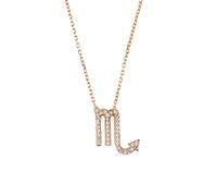 LATELITA Zodiac Star Sign Pendant Necklace Rose Gold for Scorpio - 40cm-45cm