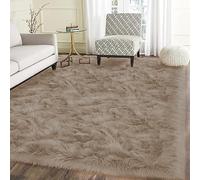 Latepis 5x8 Area Alfombras para Salas Washable Light Brown Beige Faux Fur Fluffy Shag Fuzzy Rug for Living Room Bedroom Floor Playroom Rugs Carpet Home Decor Rectangle