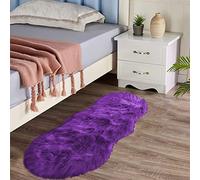 Latepis Fluffy Rug for Bedroom 2x4 Purple Shag Rugs Washable Faux Fur Sheepskin Rug Living Room Carpet Fuzzy Shaggy Rugs for Dorm Chair Cute Home Décor