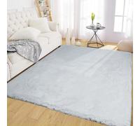 Latepis Grey Rugs for Bedroom 150 * 210cm Rug Large Area Rug Fuzzy Shag Washable Faux Rabbit Fur Throw Carpet for Living Room Floor Carpet Home Decor