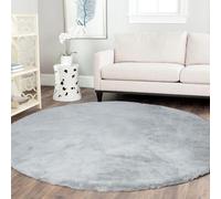 Latepis Grey Shag Rug 150cm Round Washable Faux Rabbit Fur Fluffy Fuzzy Soft Circle for Living Room Bedroom Nursery Boho Teen Room Decor