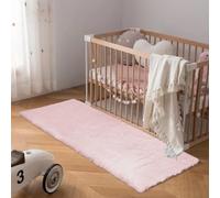 Latepis Light Pink Runner 2x6 Rugs Small Fluffy Shag Rug Faux Rabbit Fur Washable Non-Slip Rugs for Living Room, Sofa Mat, Bedside Rug, Dorm