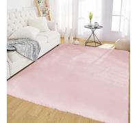 Latepis Pink Rugs for Bedroom Grils 120 * 180cm Washable Fluffy Non-Slip Rug Soft Faux Rabbit Fur Furry Rug for Living Room, Playroom, Nursery and Dorm