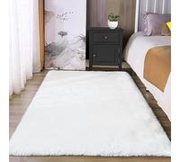 Latepis Washable 90 * 150cm White Fluffy Shag Rug Faux Rabbit Fur Rug Furry Plush Shaggy Carpet for Living Room Super Soft Area Carpet for Bedroom Nursery