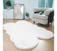 Latepis White Faux Fur Rugs for Bedroom, Area Rug 120 * 180cm Washable Fluffy Rug for Living Room, Alfombras para Habitacion Luxury Super Soft Fuzzy Carpet Furry Rug for Room Decor, Accent