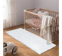 Latepis White Rugs Runners 2x6 Washable Small Shaggy Rug Soft Faux Rabbit Fur Bedside Furry Rugs for Bedroom Accent Rug for Kids Room Sofa Nursery