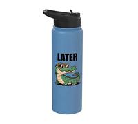 Later Alligator Funny Crocodile Pun Cool Gator Sunglasses Stainless Steel Insulated Water Bottle