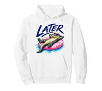 Later Gator Funny Relaxing Alligator in Pool Summer Vacation Pullover Hoodie