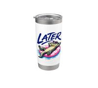 Later Gator Funny Relaxing Alligator in Pool Summer Vacation Stainless Steel Insulated Tumbler
