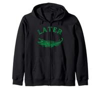 Later Gator Funny Swampy Florida Distressed Text Zip Hoodie