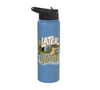 Later Gator Waving Sunglasses Stainless Steel Insulated Water Bottle