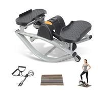 Lateral Rocking Fitness Stepper Rock Stepper Side to Side Mini Steppers for Exercise At Home Track Time Reps Calories With Digital Display for Legs, Glutes(Gray)