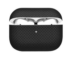 Latercase for AirPods Pro 2 | Ultra-Thin 0.6mm Aramid Fiber Case | Lightweight 6g Hard Shell Slim Protective Cover | Wireless Charging Compatible | Matte Non-Slip Grip | Black Crosshatch