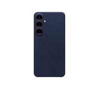 Latercase for Galaxy S25 | Ultra-Thin 0.6mm Aramid Fiber Case | Lightweight 10g Slim Protective Cover | Wireless Charging Compatible | Matte Non-Slip Grip | Blue Crosshatch