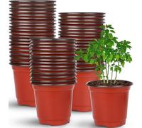 LATERN 100Pcs Plastic Flower Pots, 10CM Lightweight Plant Pots Seed Starting Planter Nursery Seedlings Pot Flower Plant Container for Vegetables Flowers Herbs Cuttings Succulent (10cm x 8.5cm)