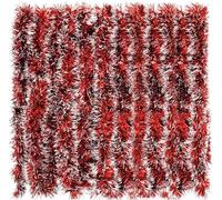 LATERN 10M Christmas Tinsel Garland, Red Color Metallic Tinsel Chunky Glittering Tinsels Thick Shiny Garland with Frost Tip for Christmas Tree Winter Wedding Birthday Holiday Party Decoration