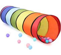 LATERN 180CM Kids Play Tunnel Tent, 46CM Round Opening Baby Tunnel Colorful Pop Up Crawl Tunnel Collapsible Tent Gift for Boy Girl Pets Play Indoor Outdoor Backyard Game