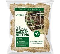 LATERN 2M x 10M Plant Support Jute Netting, 100% Eco Friendly Biodegradable & Compostable Jute Trellis Twine Netting for Garden Climbing Vegetable Tomatoes Runner Beans Pea
