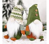 LATERN 2Pcs Christmas Gnome Swedish, Adorable Handmade Christmas Sitting Santa Claus Dwarf Dolls Gonks Dwarf Elf Figurines for Xmas Fireplaces Office Christma Party Decor (25cm x 16cm)
