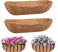 LATERN 2Pcs Trough Coco Fiber Liners, 76CM 100% Natural Coco Coir Liner Pre-Formed Thick Coconut Fiber Mat for 30 Inch Trough Plant Basket Fence Planter Window Boxes or Garden Animal Pet Mat