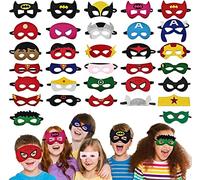 LATERN 32Pcs Superhero Felt Masks, Children Mask Super Hero Party Mask Party Bag Fillers Dress Up Masks for Cosplay Party Masquerade Birthdays Superhero Theme Party Favors Supplies