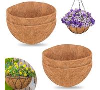 LATERN 4Pcs Round Coco Fiber Liners for Hanging Basket, 30.5CM 100% Natural Coco Coir Liner Thick Coconut Fiber Mat for 12 Inch Hanging Plant Basket Garden Animal Pet Mat Window Boxes