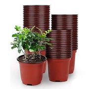 LATERN 50Pcs 15cm Plastic Plant Flower Pots Lightweight Seed Starting Pots Nursery Seedlings Pots Flower Plant Container (15 x 13cm)