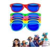 LATERN 6 Pieces Jumbo Sunglasses Plastic Colorful Jumbo Glasses for Beach Costume Fancy Dress Photo Props Party Supplies