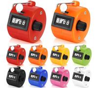 LATERN 8 Pieces Hand Counter, 4 Digit Number Click Counter, Mechanical Palm Counter Clicker, Hand-Held Pitch Counter for Coaches, Knitting, People, Dapping, Fishing, Golf, Sports, Stadium (8 Colours)