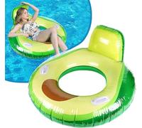 LATERN Avocado Inflatable Pool Float, 95CM Rubber Inflatable Swimming Raft Water Fun Giant Swim Ring Blow Up Pool Tube for Girls Boys Swimming Pool Water Sports Summer Beach Party