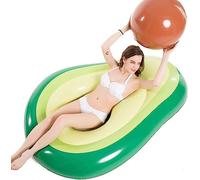 LATERN Giant Inflatable Avocado Float, 165CM Large PVC Swimming Pool Float Raft Lounge Beach Floaty with Water Ball for Kids Adults Pool Beach Party Toys