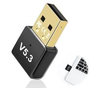 Latest Bluetooth 5.3 Adapter for PC Laptop Desktop, Plug & Play USB Dongle Wireless Transmitter, Connect Headphones, Speakers, Mouse, Keyboard, Printer,20M Range