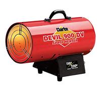 Latest Clarke Devil 900 Dual Voltage 110/230V Industrial Garage Gas Heater 24.9kW