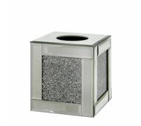 LATEST CUBE TISSUE BOX Silver Crushed Crystal Mirror Diamond Diamante